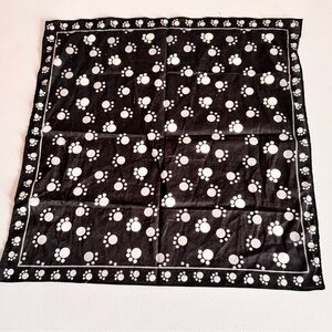Paw Print Black and White Bandana